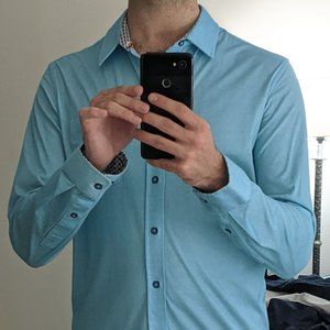 Buttercloth Button-Up Slim Fit shirt in Blue